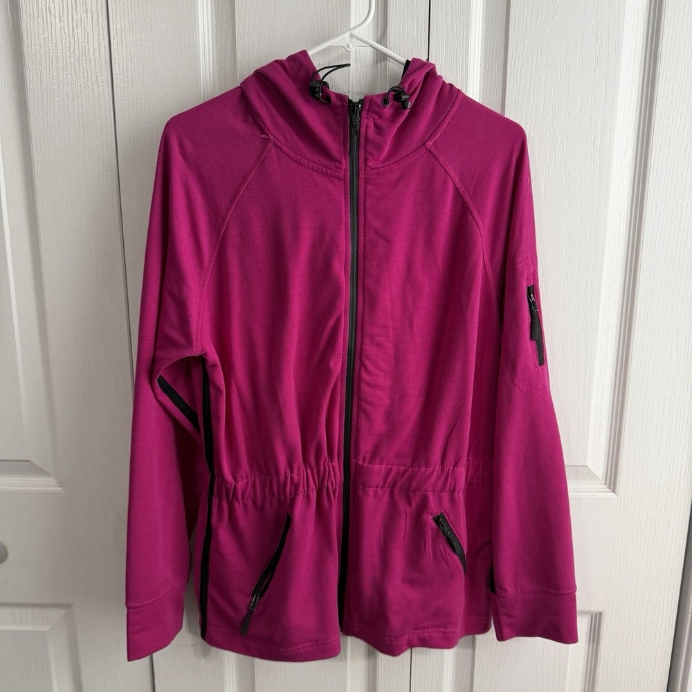 Kaktus Purple Full Zip Cinched Waist Jacket Women's Size Large Hike Travel Boho